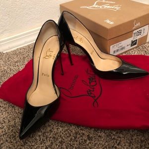 Black Patent Christian Louboutins Iriza 36.5 Pumps